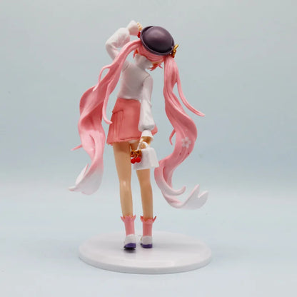 20CM Anime Hatsune Miku Figure Dress up of cherry blossom viewing Model Toy Gift Action Figure Cake Decoration Car Ornament