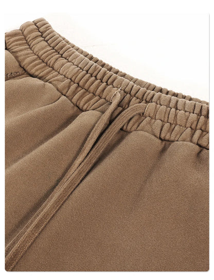 ZODF Retro Autumn Washed Loose Edge 430gsm Cotton Pants For Man Unisex Distressed Old Money Straight Patchwork Trousers HY1105