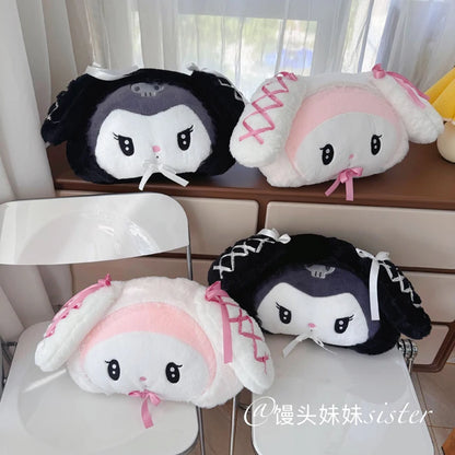 Sanrio Lolita My Melody Headrest Back Cushion Car Seat Belt Cover Stuffed Anime Kuromi Cuddly Pillow Plushies Xmas Gifts Girl