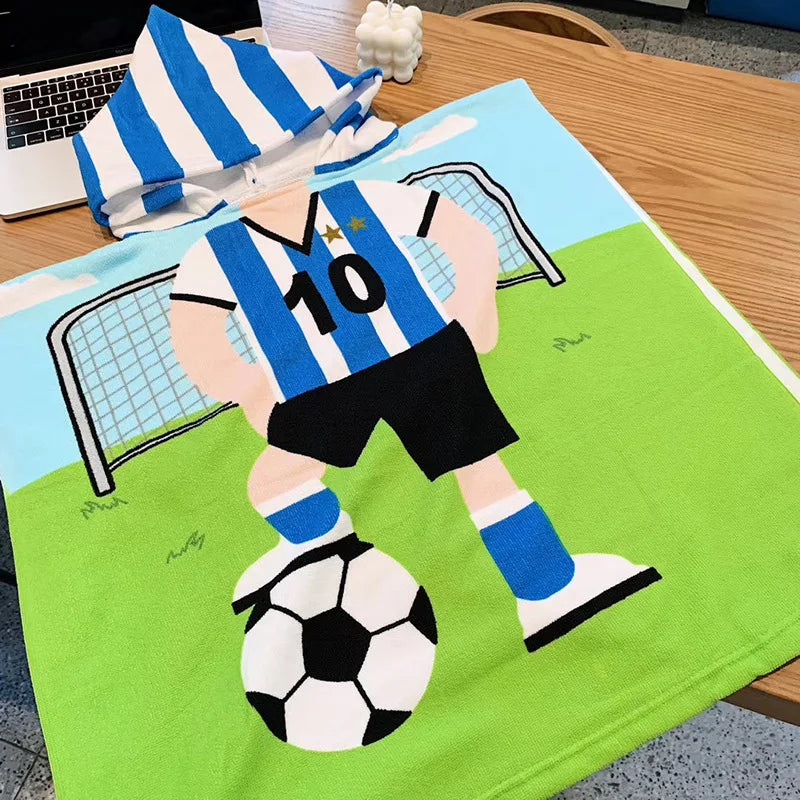 Bath Robe for Kids Bathing Towels Boys Hooded Microfiber Unicorn Beach Towel Robes Girls Stitch Cape Towels Poncho