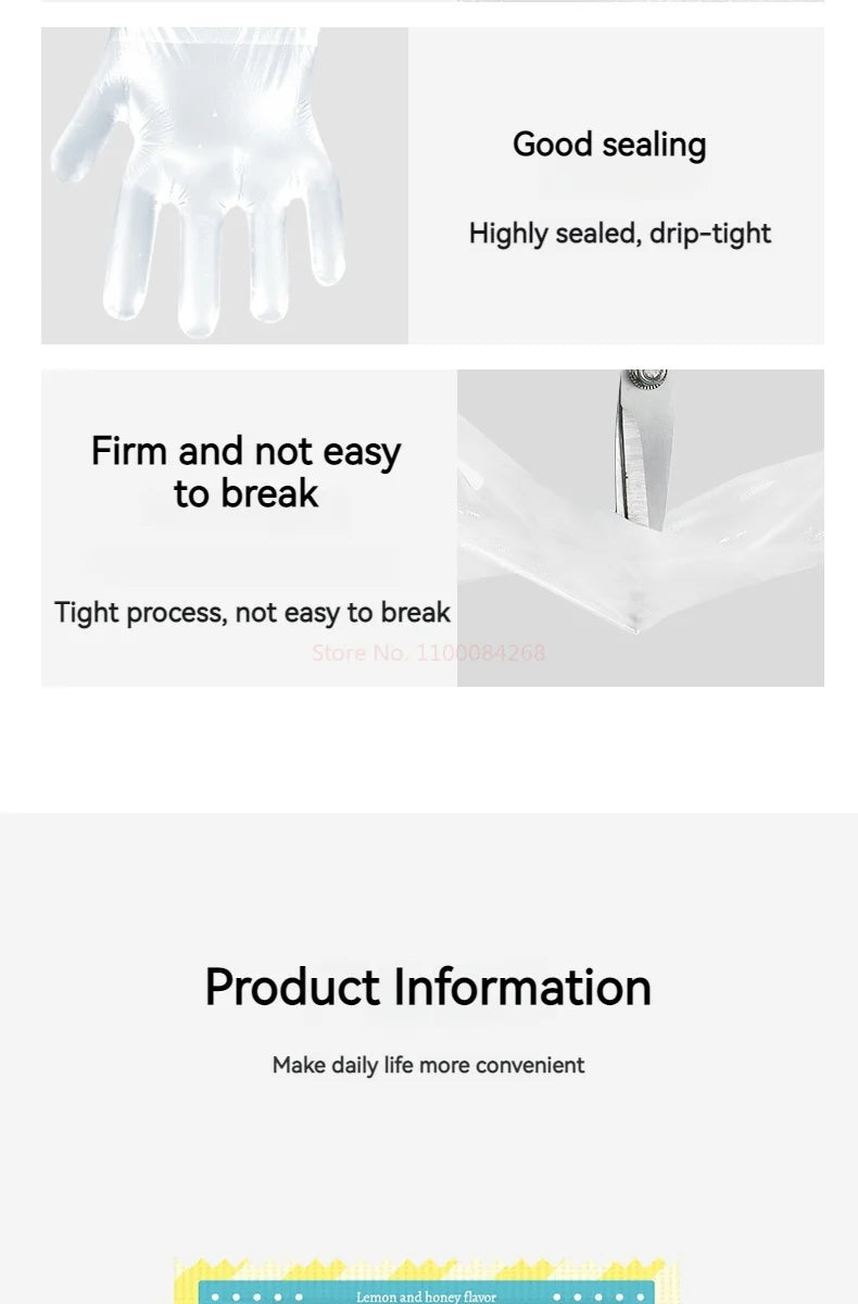 Sanrio Disposable Gloves, Single Pack, Small Bag, Household Food Grade Kitchen Cleaning, Thickened Pe Transparent Gloves