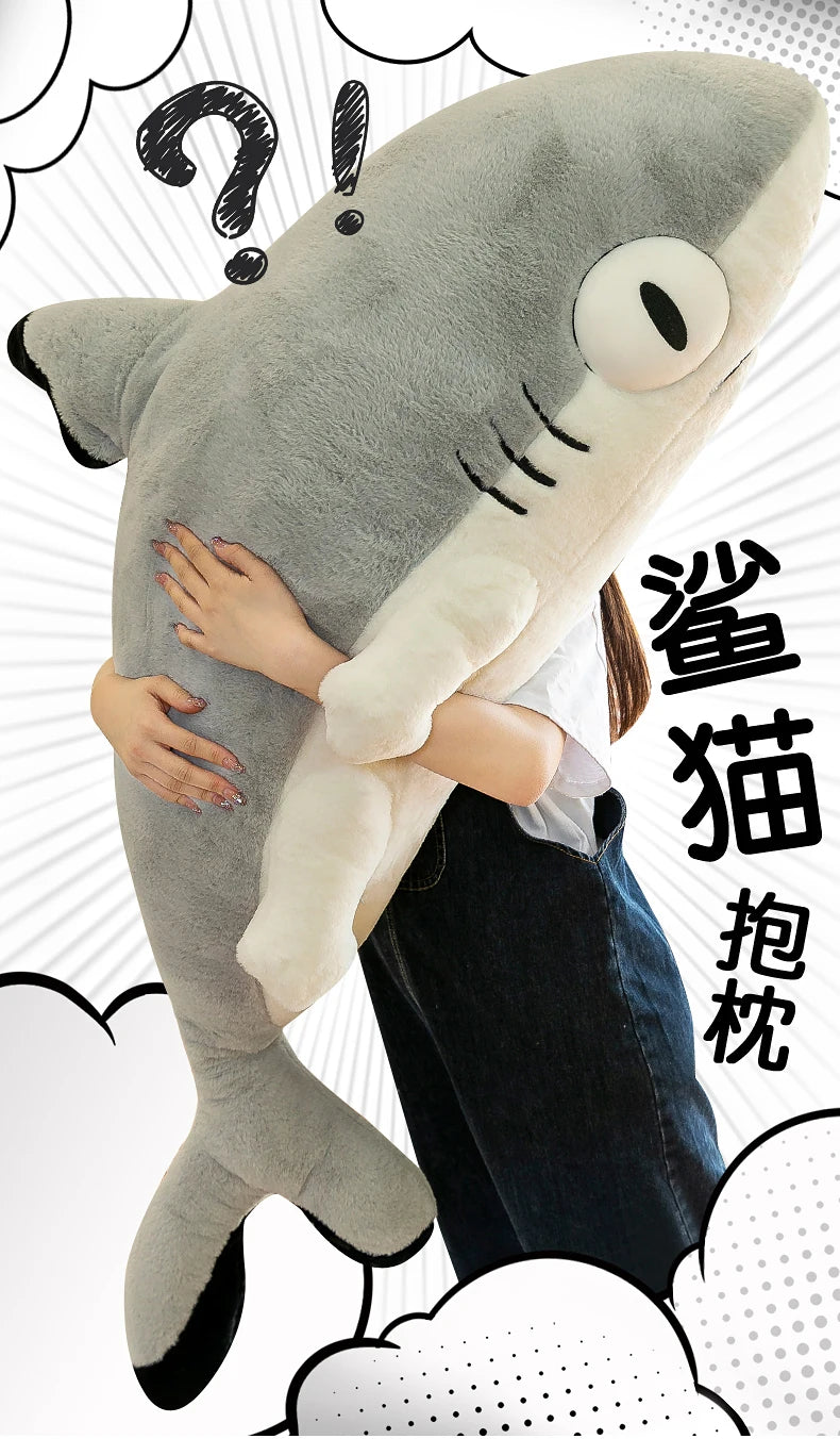 130cm Cute Soft Shark Cat Toys Doll Girl Kids Birthday Christmas Gift Stitch Kawaii Plushies Juguetes Stuffed Animal