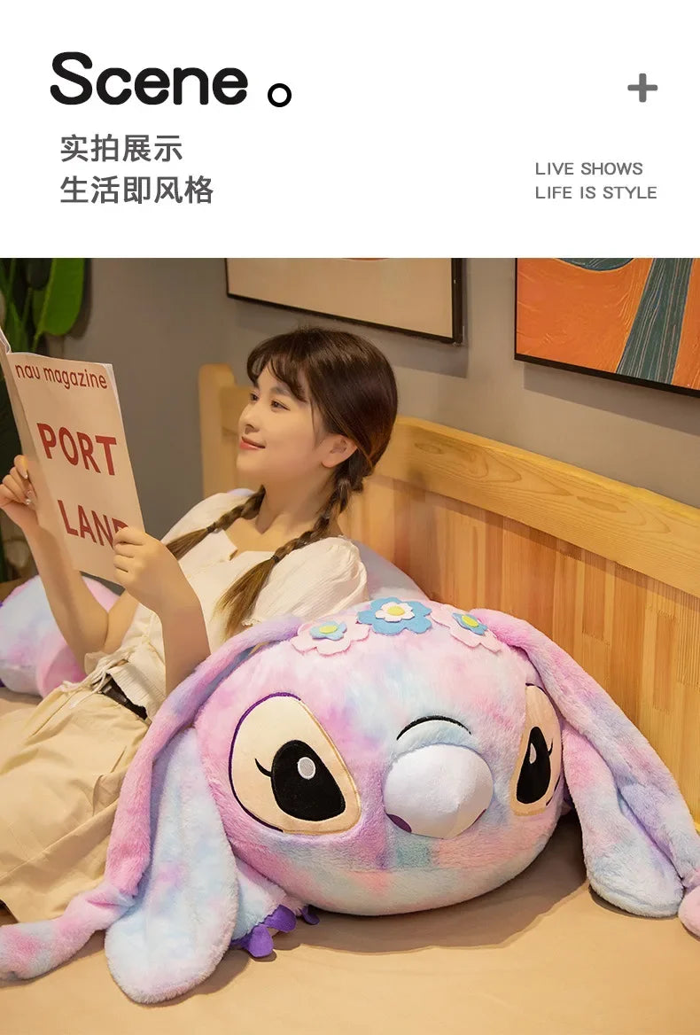 80cm Big Size Disney Lilo & Stitch Cute Anime Plush Stuffed Doll Room Kawai Plushies Pillow Ornaments Children's Holiday Gifts