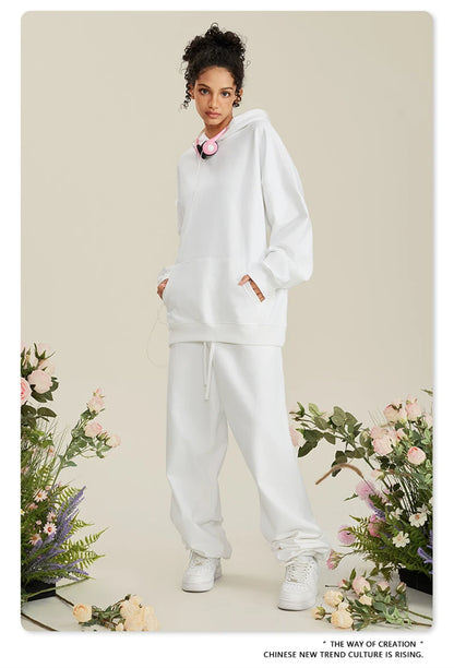 ZODF New Winter 440gsm Terry Hooded Hoodies For Men Retro Unisex Couple Loose Oversized Solid Pullovers Streetwears HY0664