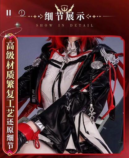 Arknights Exusiai The New Covenant Cosplay Costume Wig Uniform Headwear Earrings Halloween Party for Women Girls Carnival Outfit