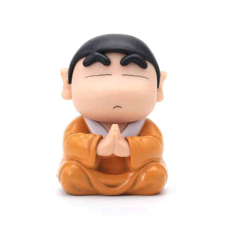 8cm  Anime Crayon Shin Chan Cos Buddha Good Luck Compassion Action Figure Funny Doll PVC Model Toys Collection Children Gifts