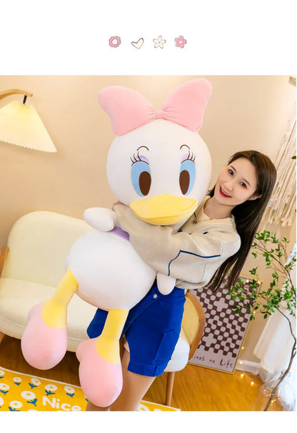 Disney Donald Duck Daisy Giant Plush Dolls Hot Toys Kawaii Soft Pillow Stuffed Animal Couple Dolls Birthday Xmas Gifts for Kids