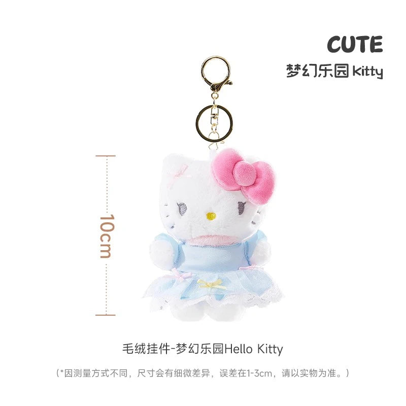 Genuine Sanrio Hello Kitty Cute Girl Keychain Car School bag Pendant Kids Plush Toys Keyring Plushier Birthday Christmas Gift