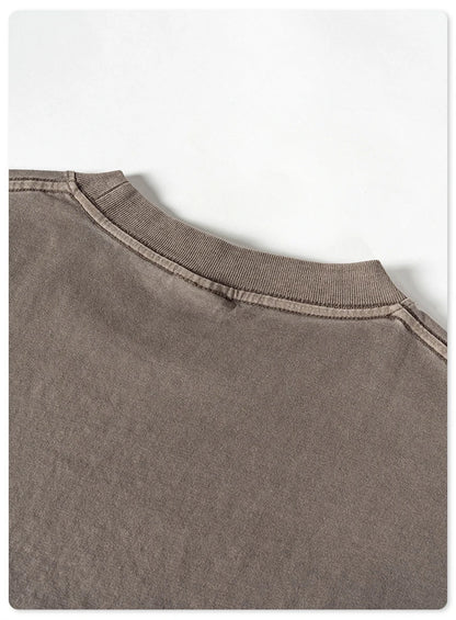 ZODF New Spring Summer 200gsm Washed Cotton T Shirts For Men Unisex Women Retro Casual Basic Solid T-Shirt Brand Tees HY0775