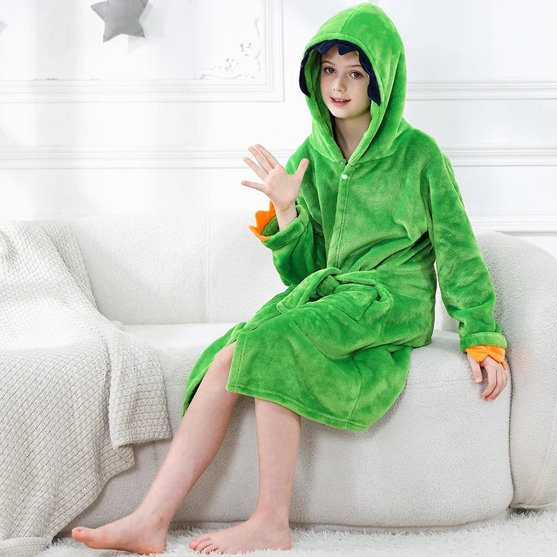 Kids Bath Robe Boys Clothes 2025 Winter Pajamas Warm Child Loungewear Toddler Girls Bathrobe 3 to 4 5 6 7 8 9 10 11 12 13 Years