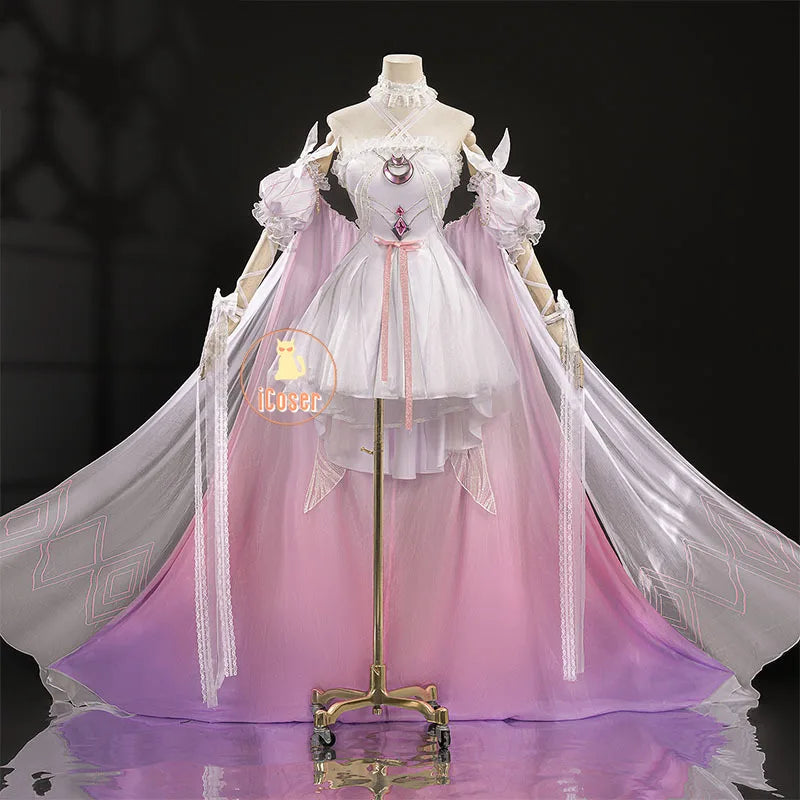 Genshin Impact Columbina Cosplay Costume Wig Dress FES 2026 Skin The Damselette Eleven Fatui Harbingers Halloween for Women Girl