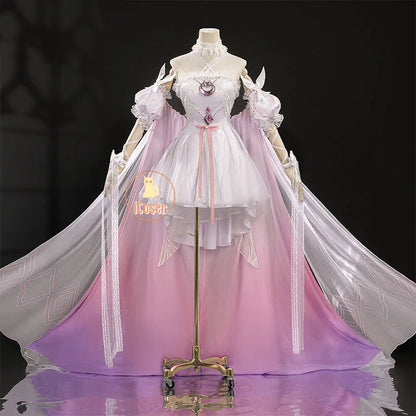 Genshin Impact Columbina Cosplay Costume Wig Dress FES 2026 Skin The Damselette Eleven Fatui Harbingers Halloween for Women Girl