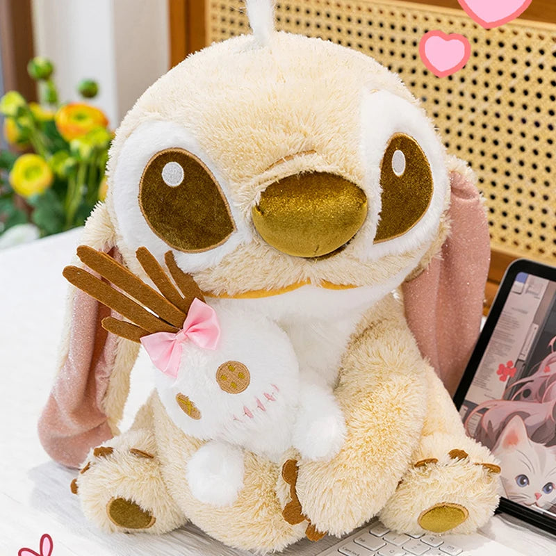 25/60CM Golden Disney Lilo and Stitch Plush Toy Cartoon Anime Stuffed Kawaii Stich Scrump Doll Plushie Kids Birthday Xmas Gifts