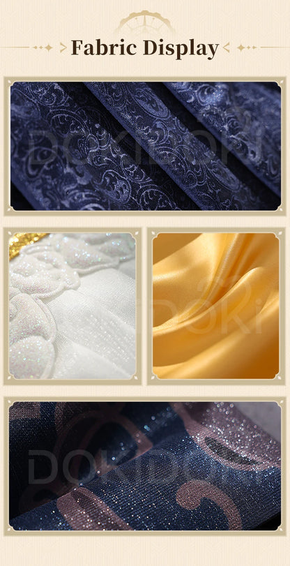 IN STOCK Navia Cosplay Costume Game Genshin Impact DokiDoki-SR Women Halloween Costume Metal Accessories Medieval Navia Wig