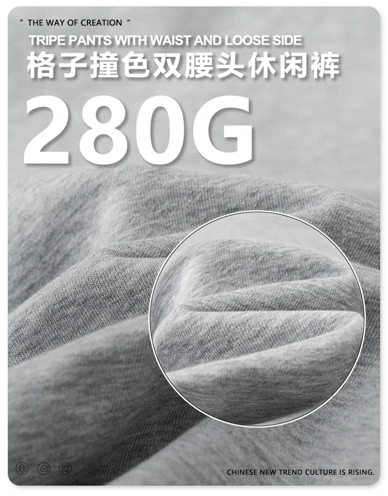 ZODF New 2025 Spring Men 280gsm Straight Pants Unisex Casual High Street Double Waist Sport Trousers Brand Streetwear HY1004