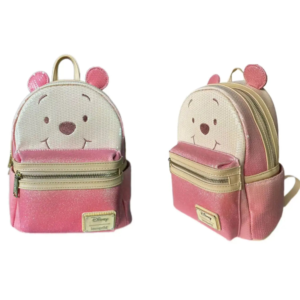 New Cute Loungefly Disney Winnie The Pooh Flower Brown Cartoon Mini Backpack Red Mickey Mouse Backpack Cute Cartoon Bag Gifts