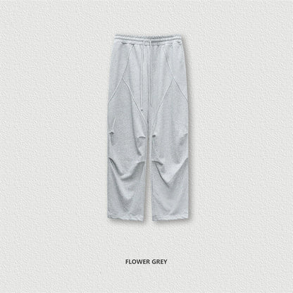 ZODF Retro 2024 Winter Patchwork Pants For Men Unisex Washed High Street 370gsm Oversized Double Knees Straight Trousers HY0878