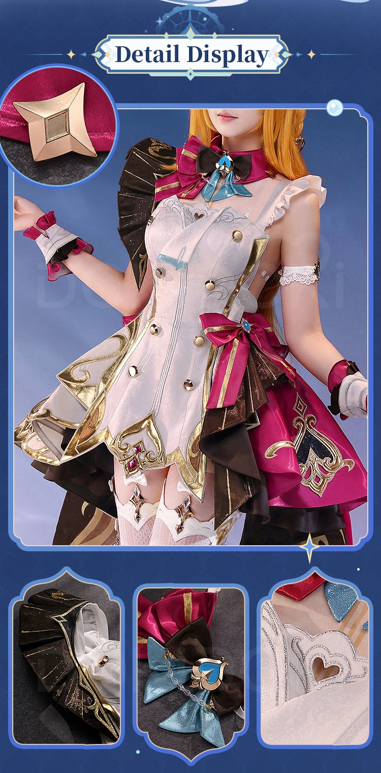 IN STOCK Escoffier Cosplay Costume Game Genshin Impact DokiDoki-SR Women Fontaine Costume Escoffier Cosplay Tail Wig