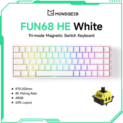 Akko MonsGeek FUN68 & FUN60 PRO&MAX HE Magnetic 60% 65% Gaming Keyboards Rapid Trigger 8K Custom Keyboard for Esports