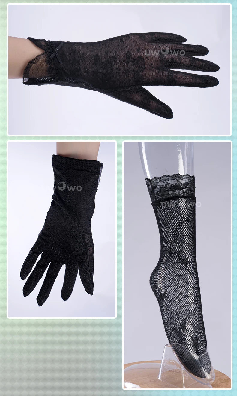 IN STOCK UWOWO CC Cosplay Game Codee Geasss: C.C. CC Black Gown Cosplay Costume Party Dress Halloween Costume