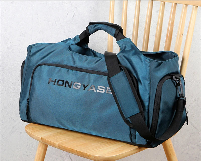 Gym Sports Bag for Men Waterproof Travel Fitness Duffle with Shoe Pocket Shoulder Tote Outdoors Weekend Luggage