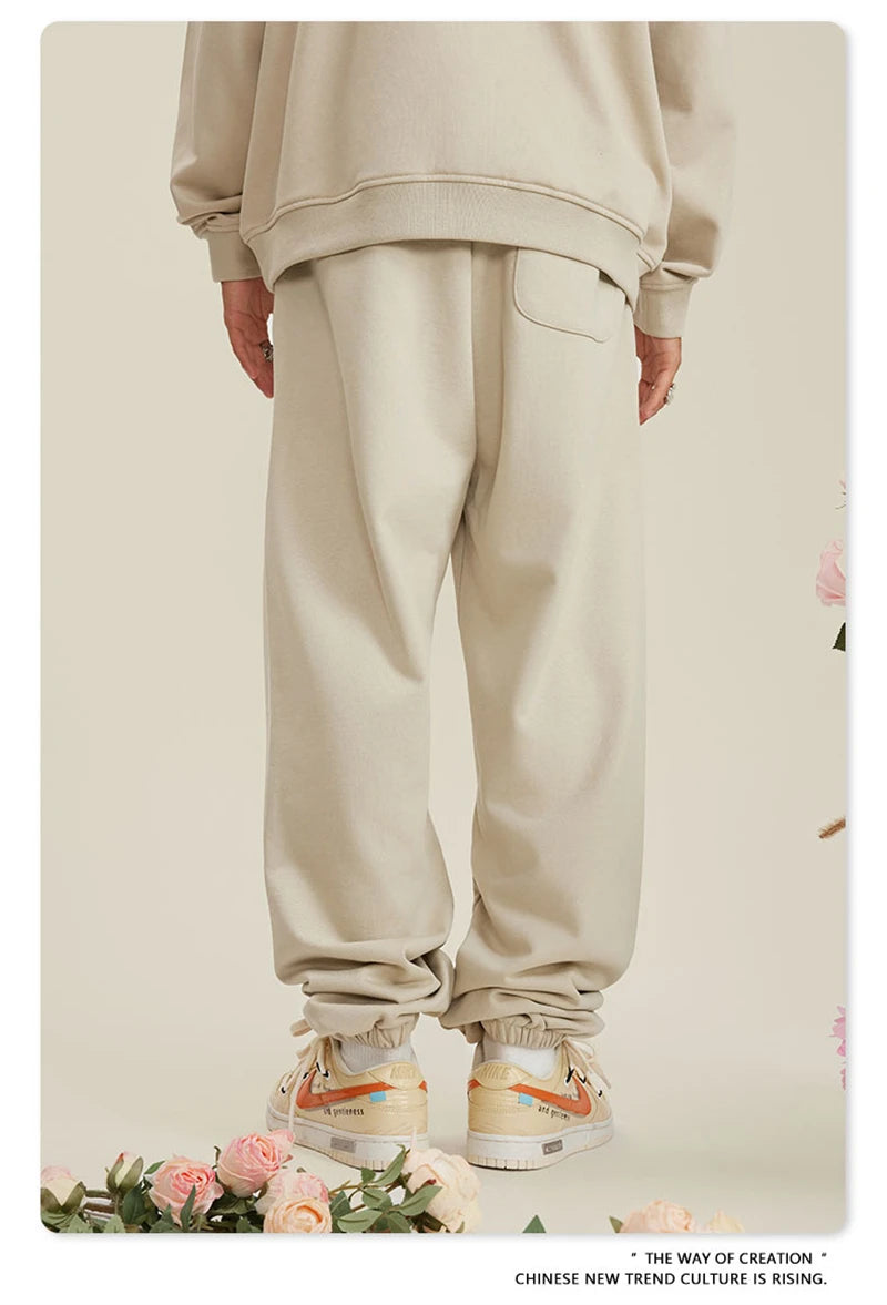 ZODF New Men Heavy Weight 440gsm Solid Sweatpants Unisex Loose Basic Casual Comfortable Sport Pants Joggers Streetwears HY0628