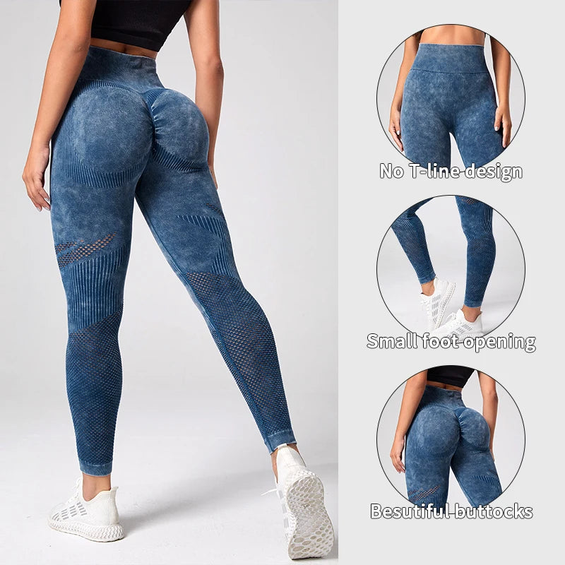 Women Seamless High Waist Leggings for Fitness Yoga Scrunch Butt Sport Tights Gym Workout Pantalones Elastic