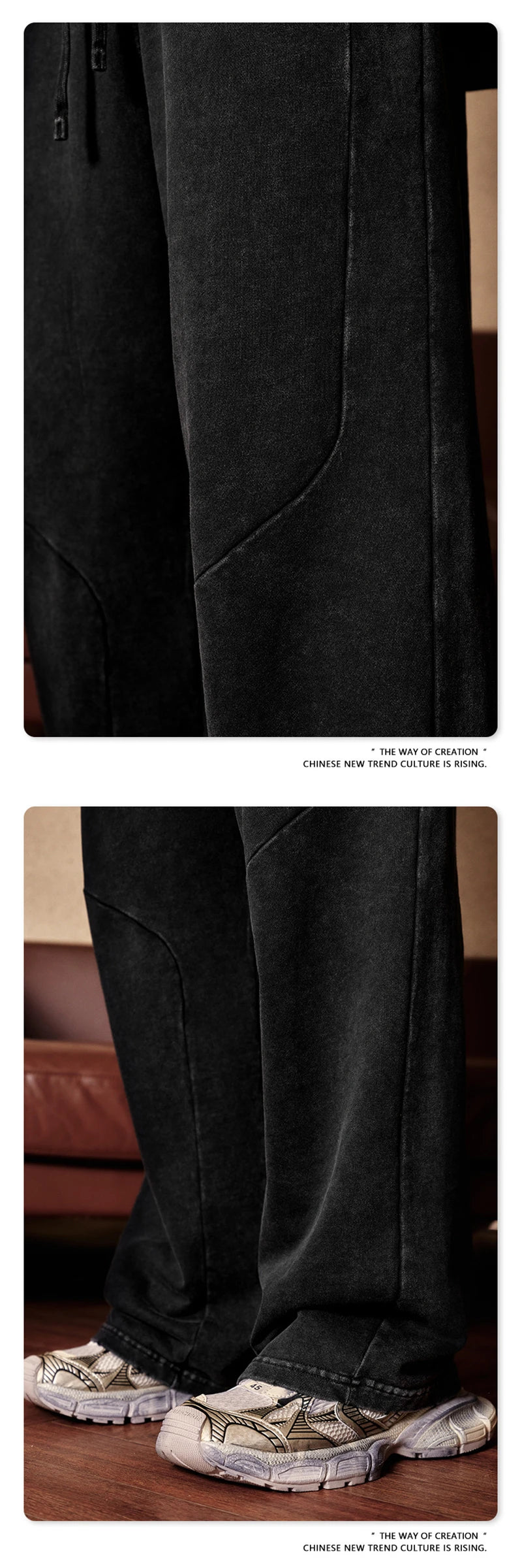 ZODF Retro 2024 Spring Men Washed Cotton Straight Pants Unisex Casual 330gsm Distressed Loose Trousers Brand Clothes HY0830