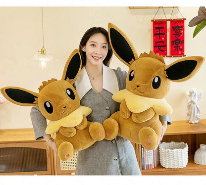 50/60/75CM Pokemon Eevee Plushies Cartoon Anime Kawaii Big Size Ornament Peluche Children Toy Stuffed Comfortable Soft Doll Gift