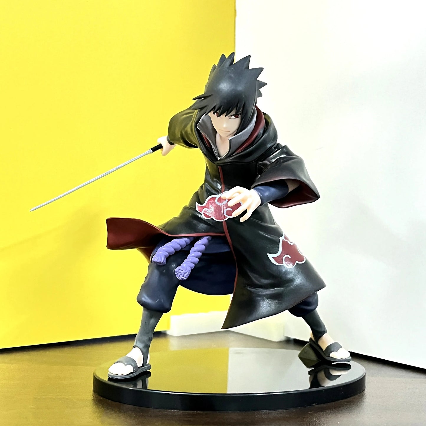 Anime Naruto VS Shippuden Sasuke Sharingan Amaterasu Black Fire Led Effect Action Figure Toys PVC Model Collection