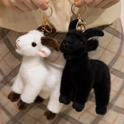 Cute Goat Plush Toy Bag Pendant Keychain Accessories Kawaii Sheep Cartoon Stuffed Animal Doll Kid Birthday Xmas Gift