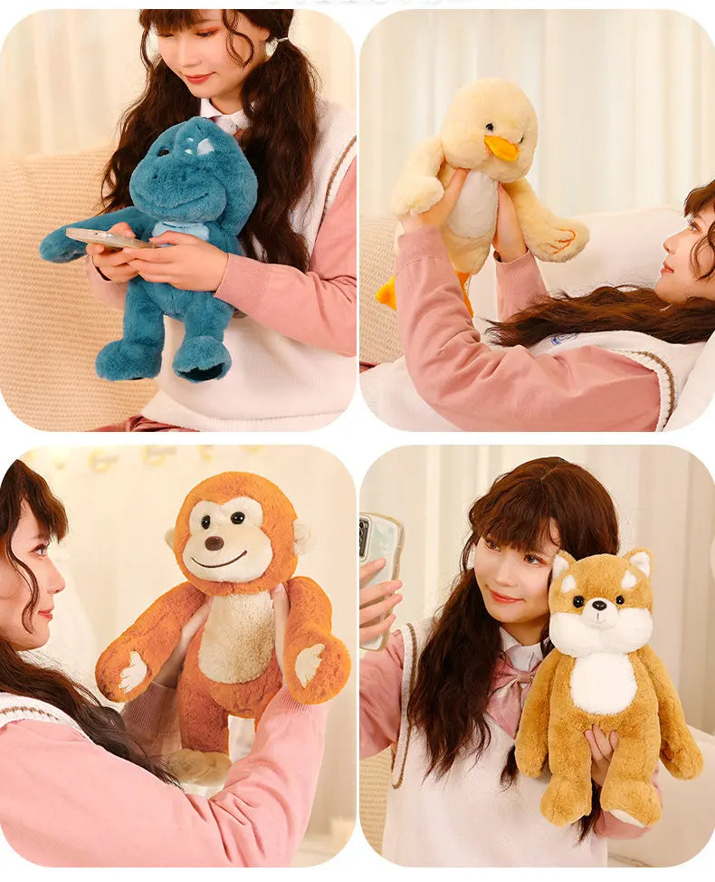 Funny Peek A Boo Frog Plushie Toy Stuffed Soft Bunny Hide Eyes Shiba Inu Dog Panda Crocodile Duck Toys for Kids Birthday Gift