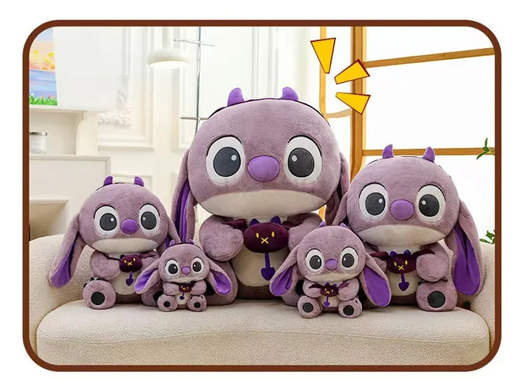 30CM-80CM Lilo & Stitch New Disney Plush Toy Cartoon Scrump Stuffed Doll Soft Anime Pillow Souvenir Kawaii Birthday Gift