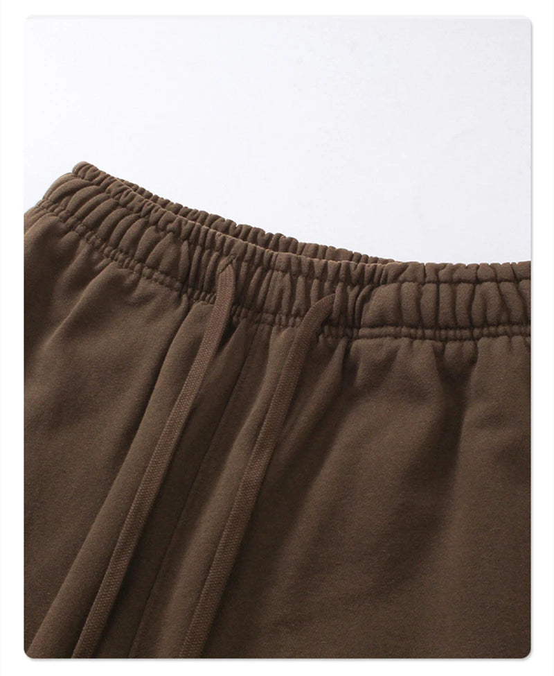 ZODF Retro Autumn Men's Washed Pants Retro Unisex Heavy Weight 450gsm Sports Knitted Straight Trouser Brand Clothes HY0916