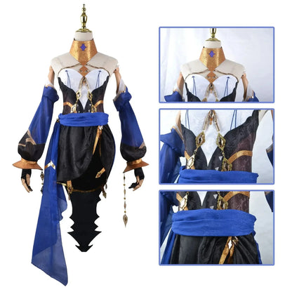 Genshin Impact Layla Cosplay Costume Set Adult Cotton Polyester