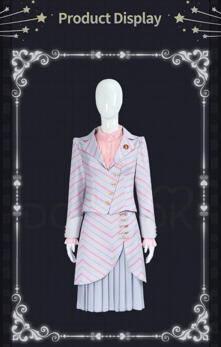 Glinda Elphaba Cosplay Costume Wicked Cosplay【XS-3XL】DokiDoki-N Women Black Pink Dress Glinda Cosplay School Uniform Plus Size