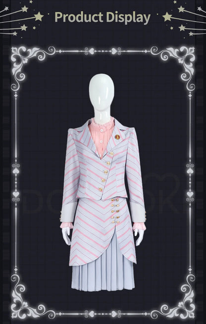 Glinda Elphaba Cosplay Costume Wicked Cosplay【XS-3XL】DokiDoki-N Women Black Pink Dress Glinda Cosplay School Uniform Plus Size