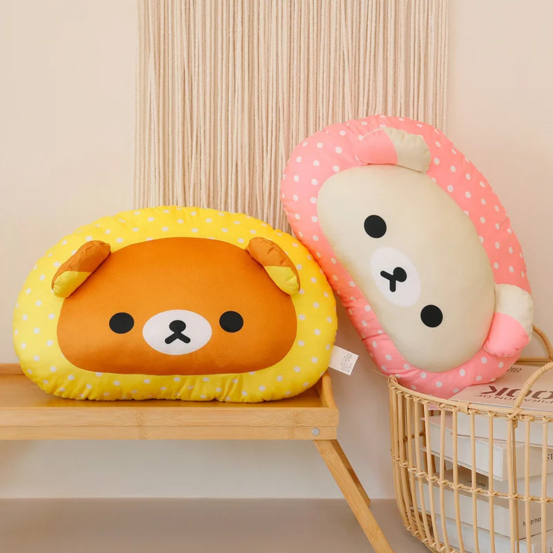 Kawaii Rilakkuma Throw Pillow Soft Back Cushion Sofa Bed Home Decor Cuddly Plushies Cartoon Sleeping Pillow Bedside Cushion