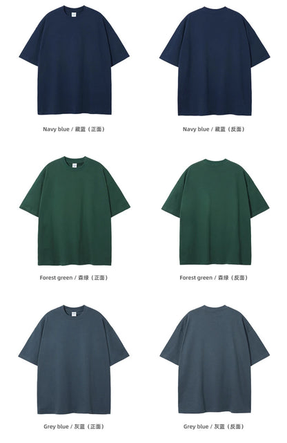 ZODF 2025 Spring Summer Men Solid 100% Cotton T-Shirts Unisex Women Loose 230gsm Noshrink Basic T Shirt Brand Tops HY0151