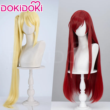 IN STOCK Lucyy Heartfiliaa Erzaa Scarlett Wig Anime DokiDoki Women Yellow Red Long Hair Cosplay Hair Free Wig Cap