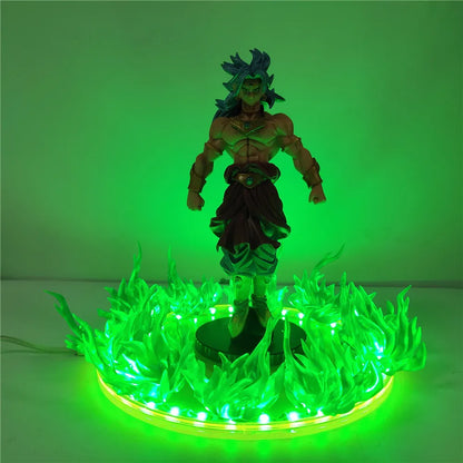 Dragon Ball Z Broly Anime Figure 20cm GK Super Saiyan LED Night Light PVC Action Figure Toys for Children Collector Doll Model