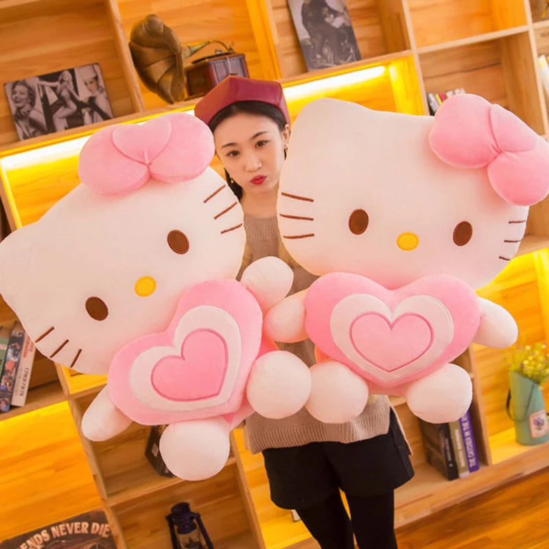Aoger Kawaii Hello Kitty Plush Doll Anime Cartoon Animal Soft Stuffed Plushie Pillow Plush Peluche Kt Cat Toys For Kid Girl Gift