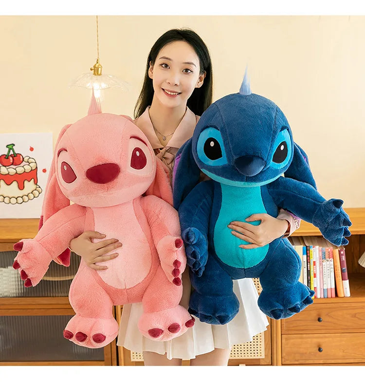 50/70/90cm Super Big Size Stitch Disney Anime Plush Stuffed Doll Angel Decoration Plushies Children Pillow Ornament Holiday Gift