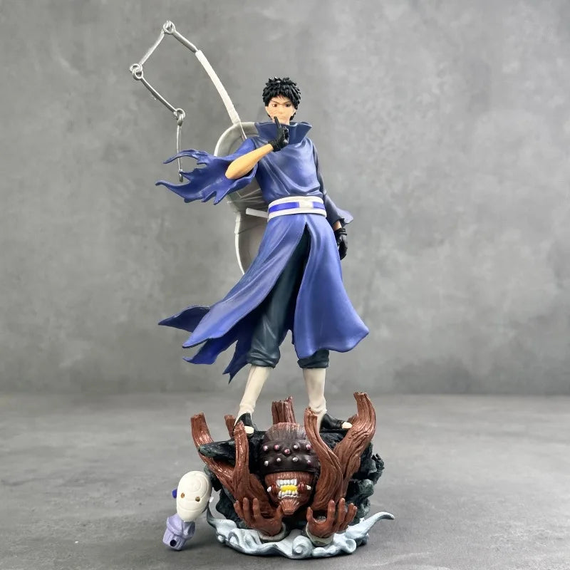 New Naruto Anime Figures Uchiha Obito Standing Posture Double Headed Sculpture Action Doll Pvc Model Statue Ornament Toys Gifts