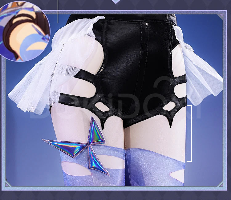 Skirk Cosplay Costume Game Genshin Impact【S-2XL】DokiDoki-SR Skirk Wig Women Halloween Costume Plus Size