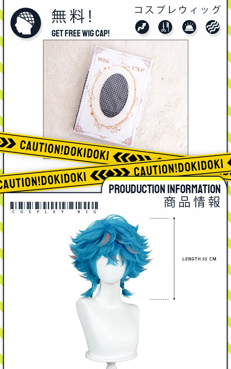 Ishaa Ekkoo Maddiee Aniviaa LeBlancc Cosplay Wig Game Anime DokiDoki Women Men Short Hair Ishaa Cosplay Free Wig Cap
