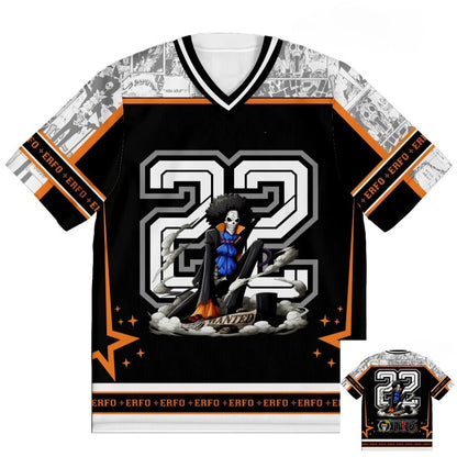 22 Jersey One Piece Brook Anime Y2k Korean Style Kpop Baseball Hockey T-shirt Fashion Streetwear Anime Daily Unisex Tops Tees