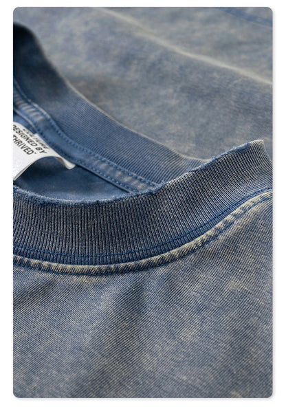 ZODF Vintage 2024 Summer Men Washed Solid 230gsm T-Shirts Unisex Ripped Breathable Quick Dry Cooling Feeling T Shirt Tees HY0801