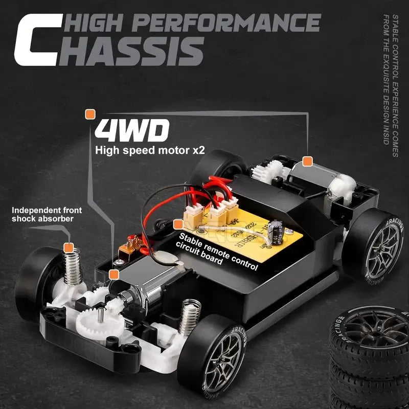 1: 24 Speed Four-wheel Drive RC Drift Remote Control Car 2.4G Remote Control Racing Car Children Electric Toy Christmas Gift