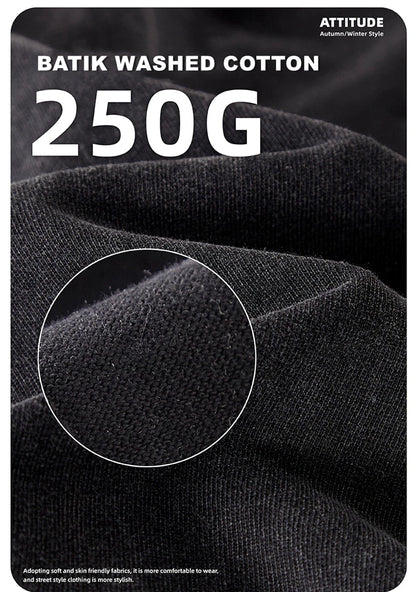 ZODF Men's Summer Batik Washed 250gsm T Shirts Retro Vintage Unisex Basic Loose Solid Cotton T-Shirt Brand Tops 2024 New HY0753